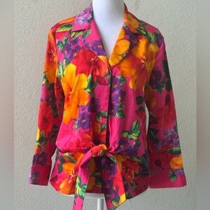 Floral Women's Top - Pink and Yellow